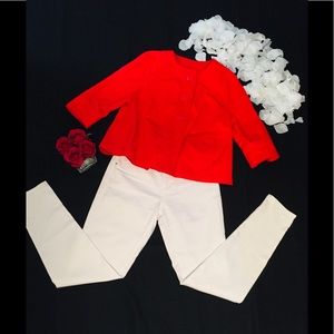 CHICO’S jacket woman work sz 0 EUC red summer nice